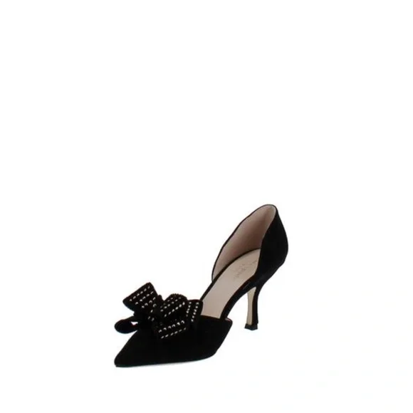KATE SPADE Sterling Studded Bow Pointed Toe Pumps D’Orsay Black Dress Shoes 9 - Picture 11 of 11